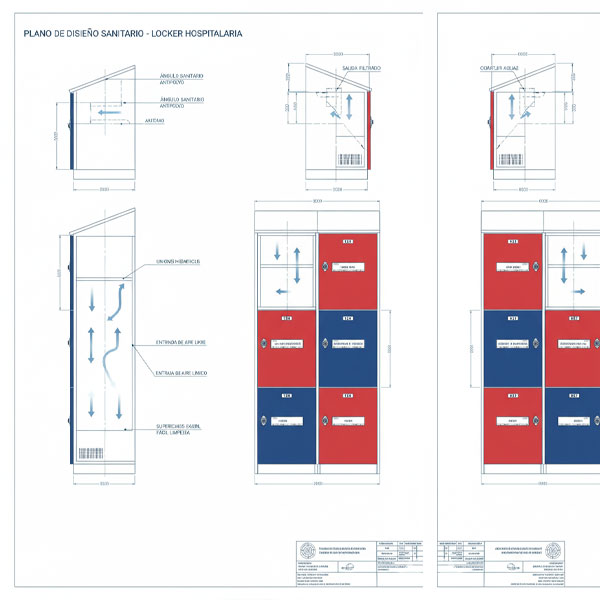 Blueprint Locker Hospitalario Slop-Top (Tipo IMSS)